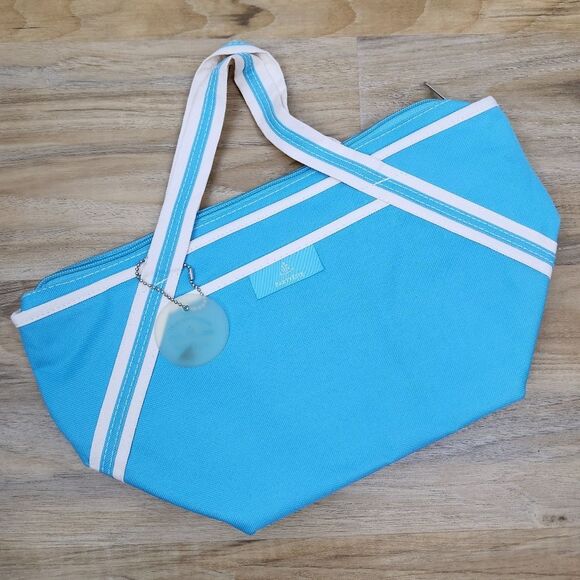 💜NWOT PartyLite Turquoise Insulated Small Zippered Lunch Tote - Picture 1 of 7